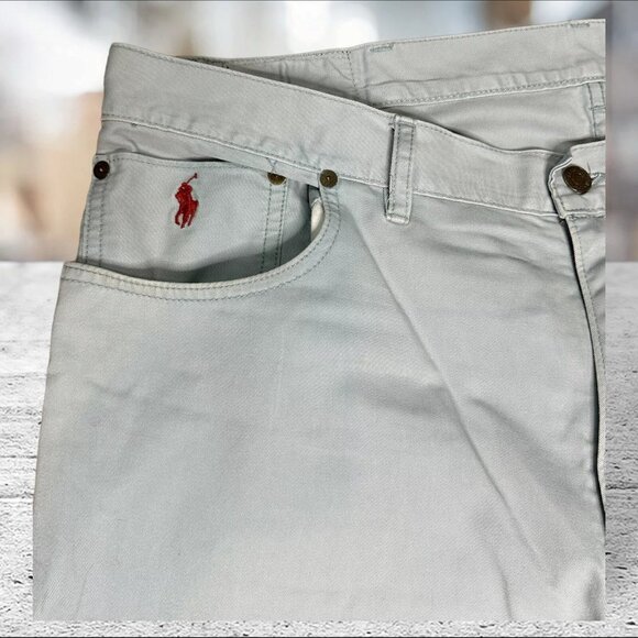 Polo Ralph Lauren Mens Varick slim straight size 40 x 30 Light Blue Denim Rare - Picture 3 of 10